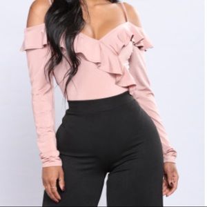 Mauve Ruffle Bodysuit